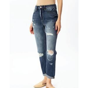 KanCan sz 3/25 High Rise Mom Jean distressed KC9147D
